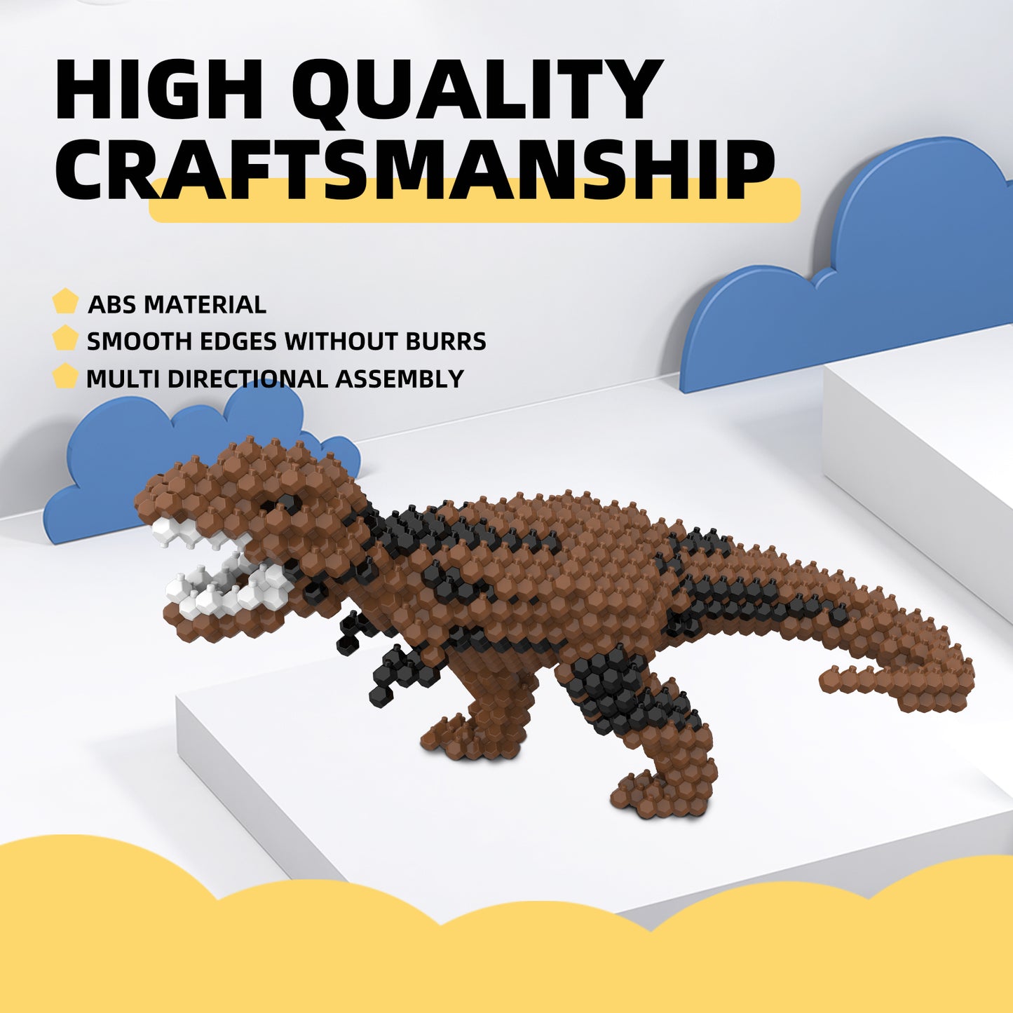 Fun Dinosaur Building Set 326 PCS, Tyrannosaurus rex Creative Educational Toys Boys Girls 8+, Animal Figures Building Kit Model Jurassic Dino Blocks Toy Dispaly Present for Kids Adults