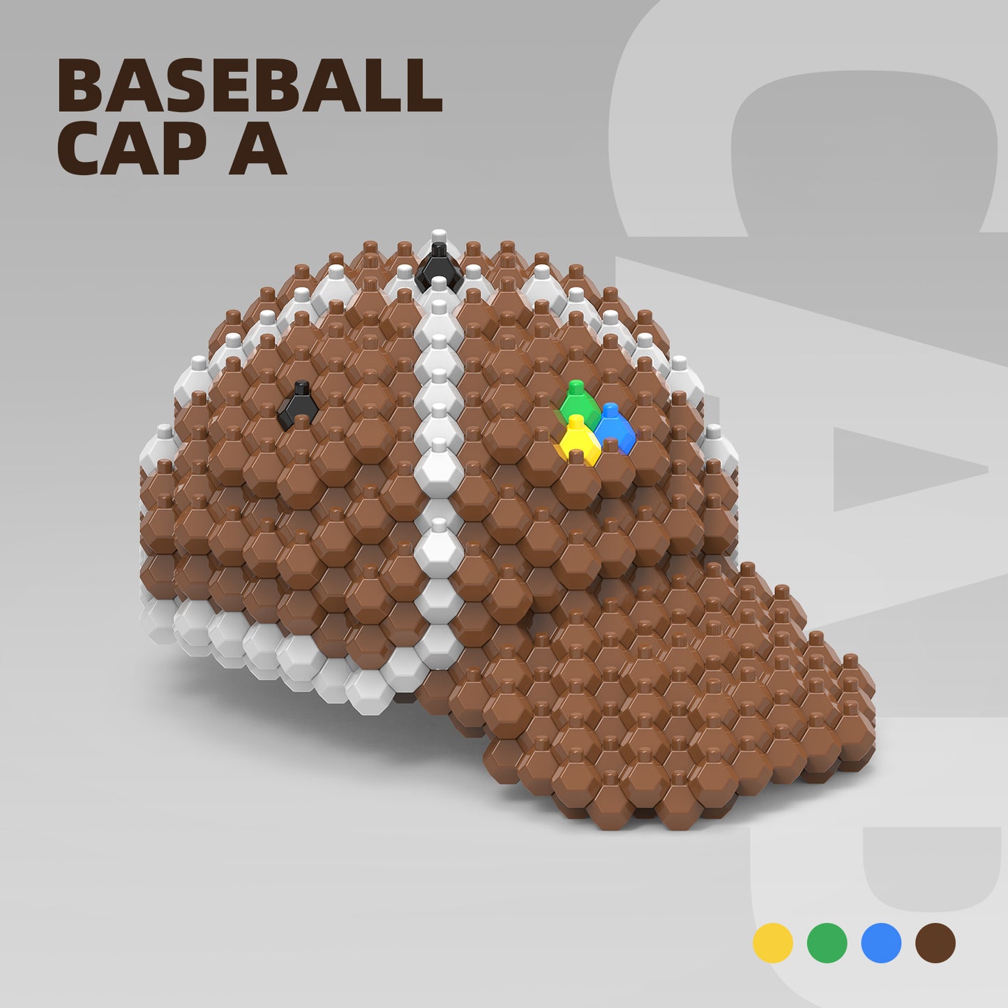 Baseball Cap Block Set, Adults challenging STEM Block Decorations, Miniature 3D Educational Toys for Ages 14 and Above