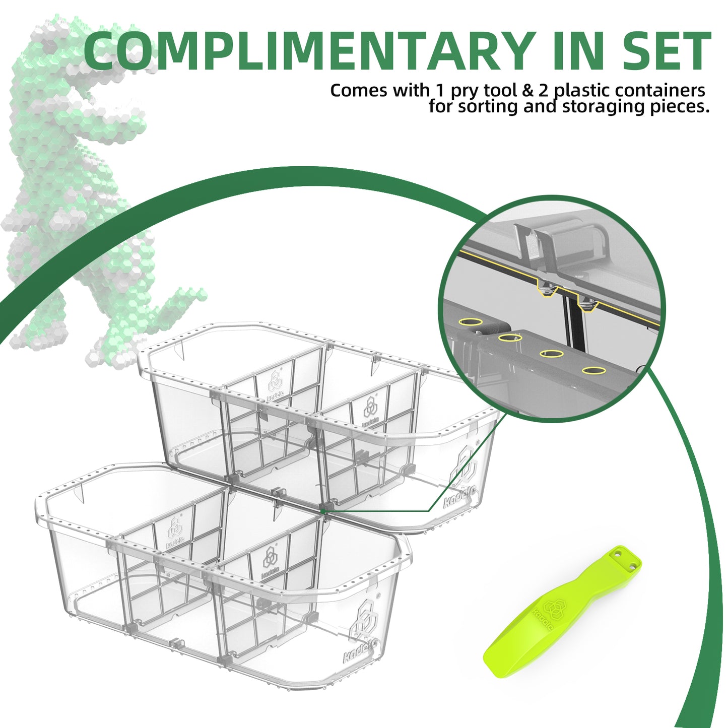 Fun Dinosaur Building Set 421PCS, Green T-Rex Creative Educational Toys Boys Girls 8+, Animal Figures Building Kit Model Jurassic Dino Blocks Toy Dispaly Present for Kids & Adults