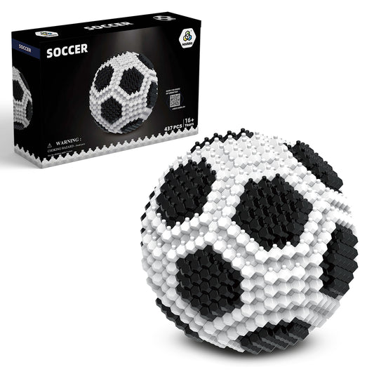 Ensemble de blocs de construction de ballon de football KADELE, décorations de blocs STEM difficiles pour adultes, jouets éducatifs miniatures 3D (437 pièces) 