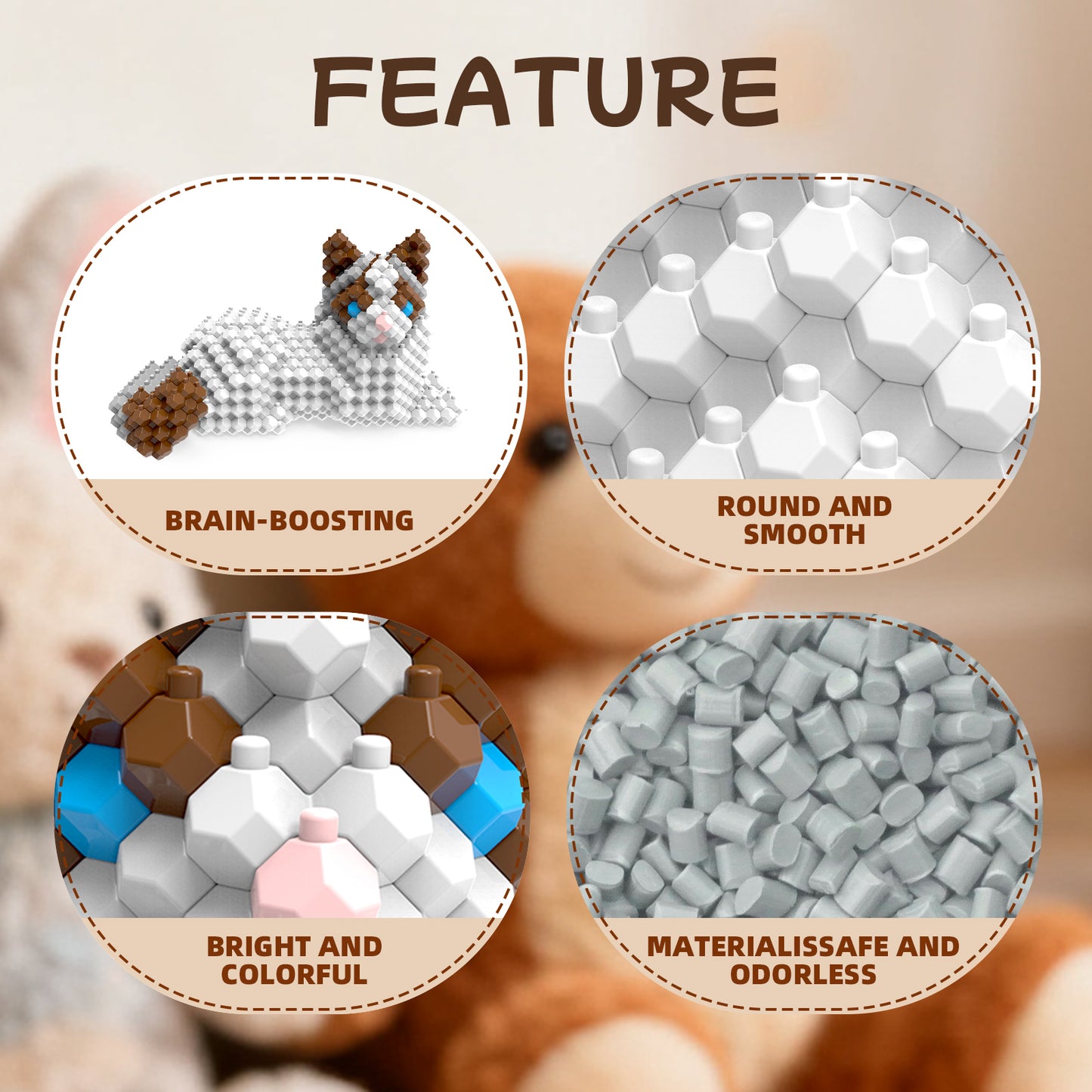 KADELE Ragdoll Building Animal Sets, Extremely Challenging STEM Building Blocks Decor for Adults Kids, Micro 3D Educational Toys for Boys Girls Ages 12 and Up, 347 Pieces