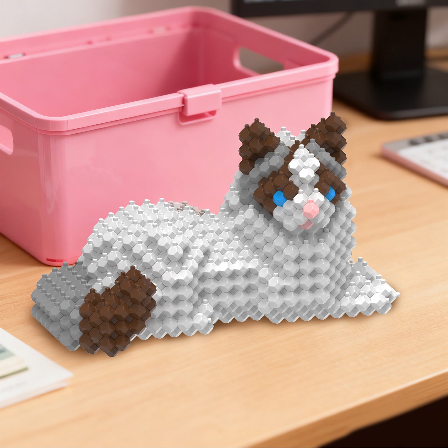 KADELE Ragdoll Building Animal Sets, Extremely Challenging STEM Building Blocks Decor for Adults Kids, Micro 3D Educational Toys for Boys Girls Ages 12 and Up, 347 Pieces