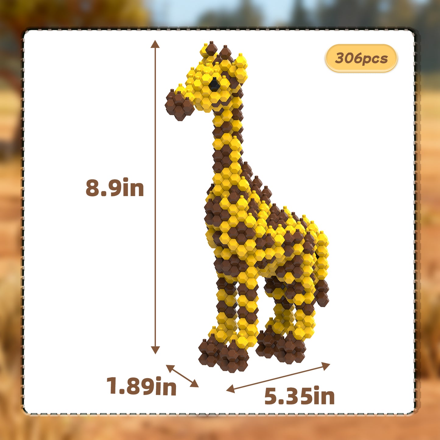 KADELE Giraffe Building Set 306PCS - Challenging Assembly Puzzle for Teens & Adults 12+, STEM Educational Toy & Creative Home Decoration Gift
