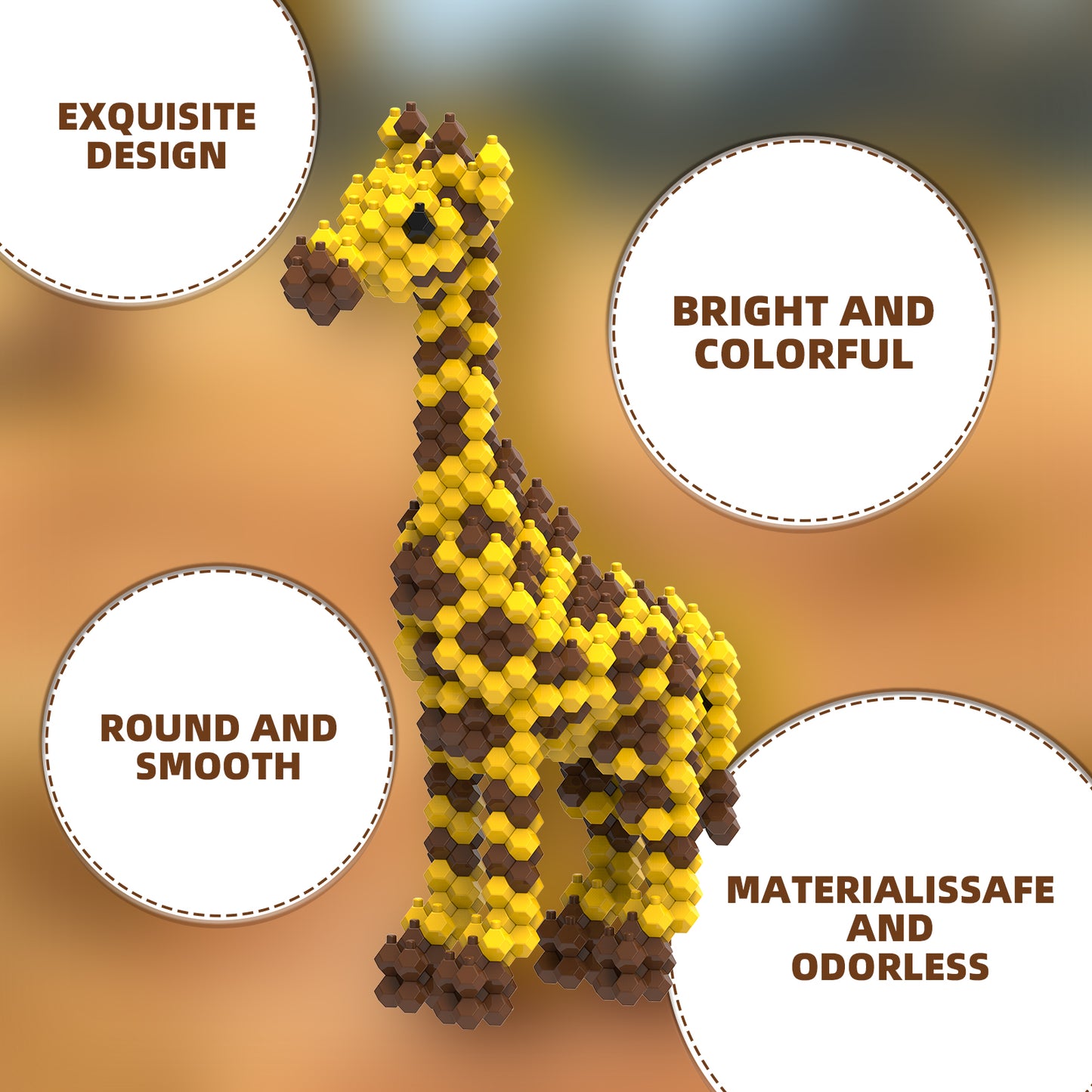 KADELE Giraffe Building Set 306PCS - Challenging Assembly Puzzle for Teens & Adults 12+, STEM Educational Toy & Creative Home Decoration Gift