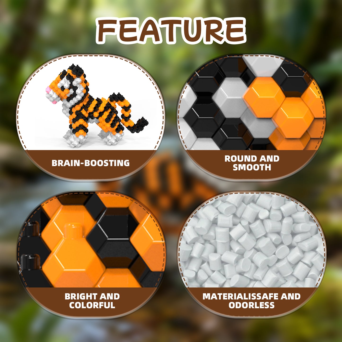 KADELE Tiger Building Animal Sets, Extremely Challenging STEM Building Blocks Decor for Adults Kids, Micro 3D Educational Toys for Boys Girls Ages 12 and Up,311piece