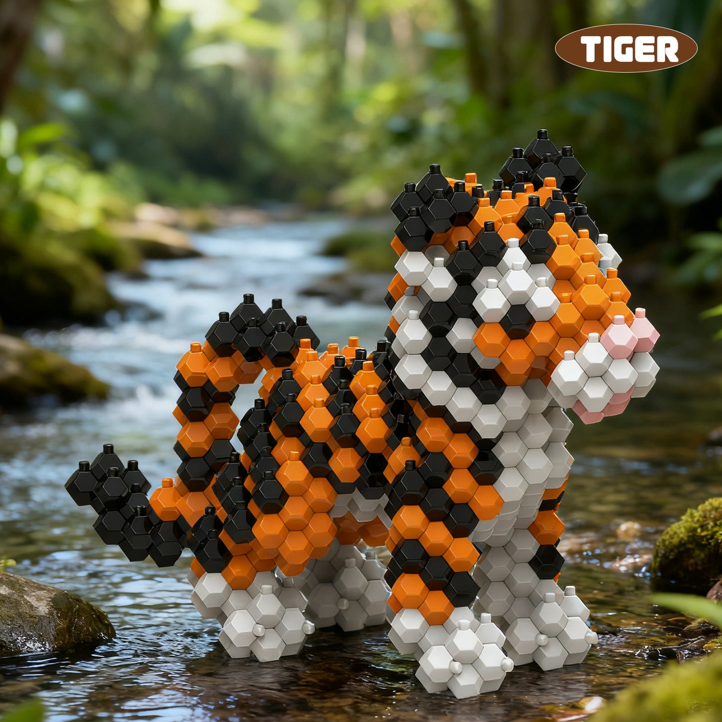KADELE Tiger Building Animal Sets, Extremely Challenging STEM Building Blocks Decor for Adults Kids, Micro 3D Educational Toys for Boys Girls Ages 12 and Up,311piece