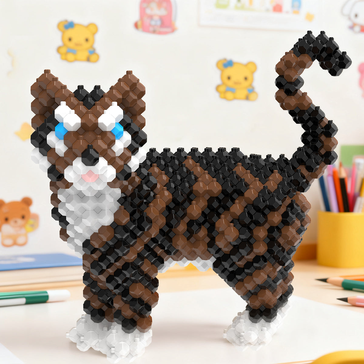 KADELE Cute Cat Building Animal Sets, Extremely Challenging STEM Building Blocks Decor for Adults Kids, Micro 3D Educational Toys for Boys Girls Ages 12 and Up, Dragon Li, 608 Pieces