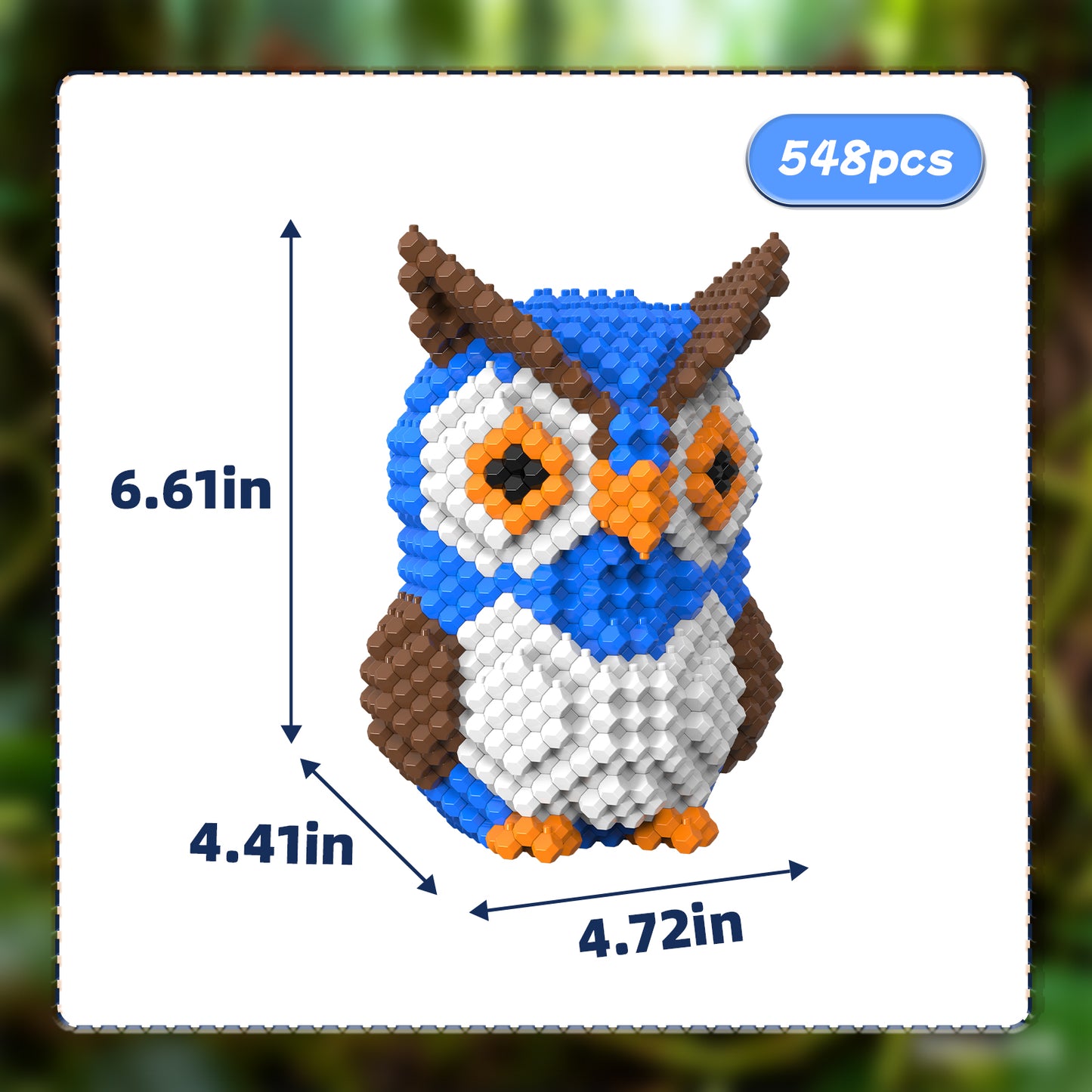 KADELE Owl Building Block Set, 548 Pieces, Adults Challenging STEM Block Decorations, Miniature 3D Educational Toys for Ages 16 and Above