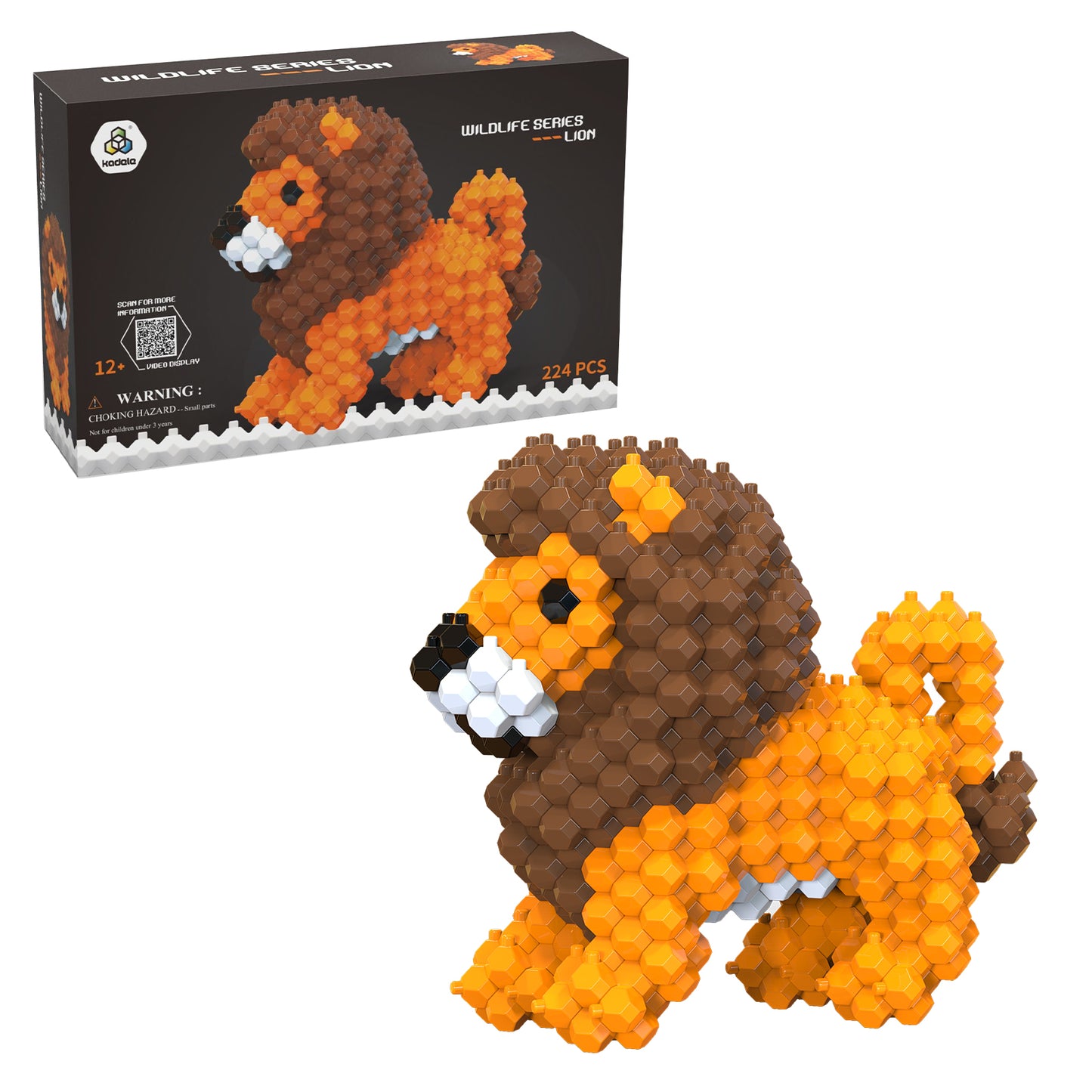 KADELE Lion Building Animal Sets, Extremely Challenging STEM Building Blocks Decor for Adults Kids, Micro 3D Educational Toys for Boys Girls Ages 12 and Up, 224 Pieces