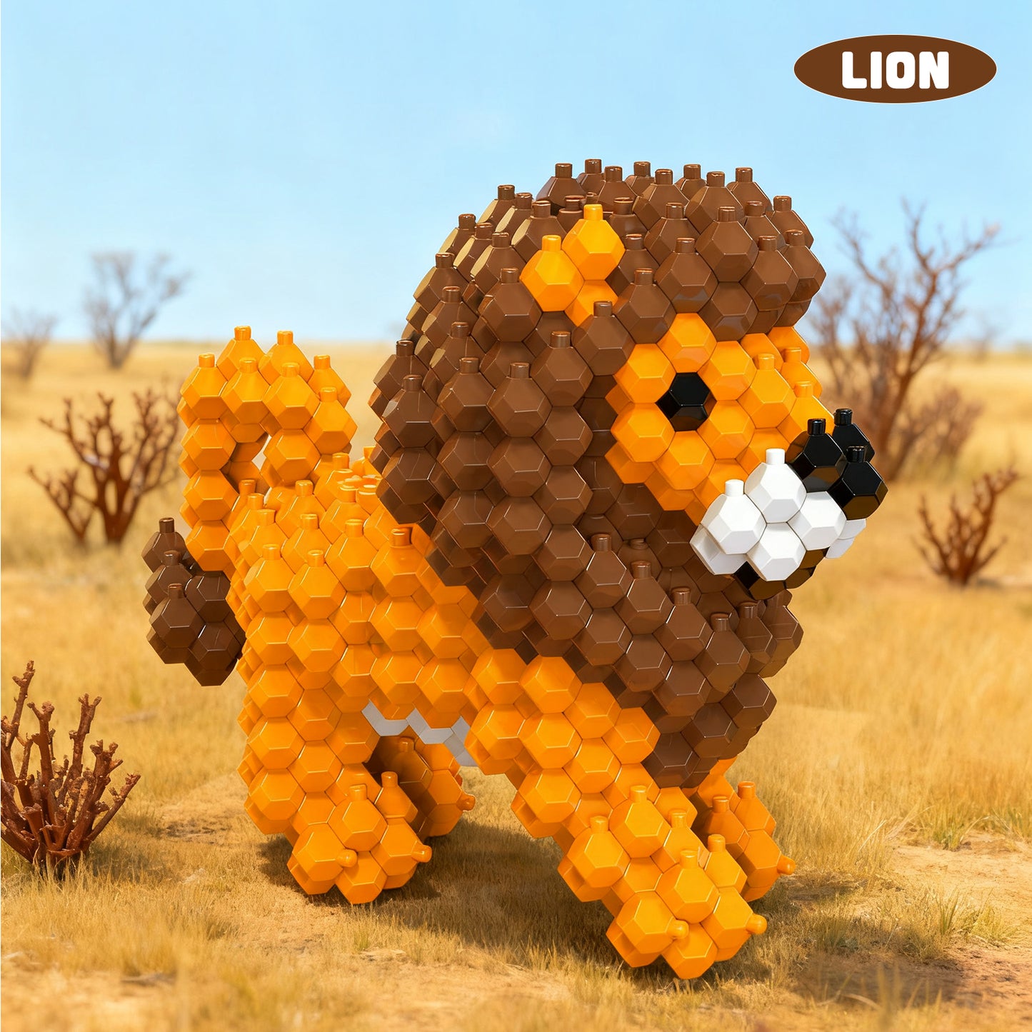 KADELE Lion Building Animal Sets, Extremely Challenging STEM Building Blocks Decor for Adults Kids, Micro 3D Educational Toys for Boys Girls Ages 12 and Up, 224 Pieces