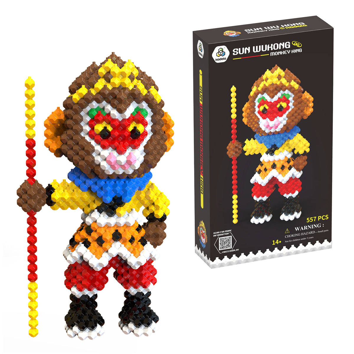 KADELE Monkey King Building Blocks Set - Chinese Mythology Figure, Challenging Assembly Puzzle, STEM Educational Toy for Teens & Adults 14+, 557PCS