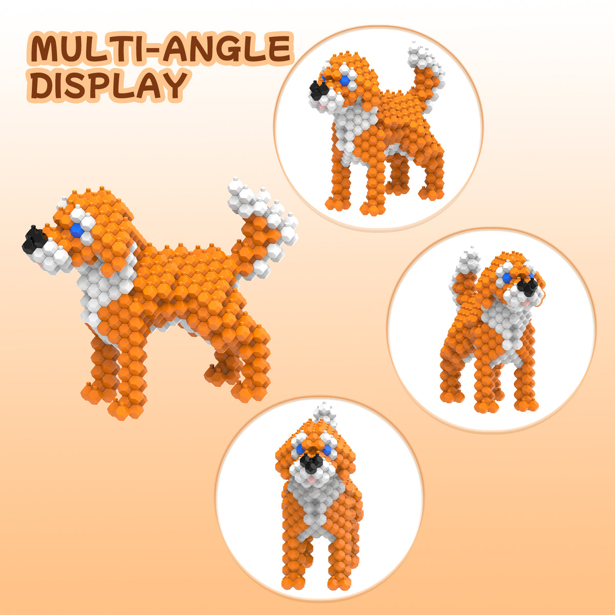KADELE Cute Dog Building Animal Sets, Golden Retriever