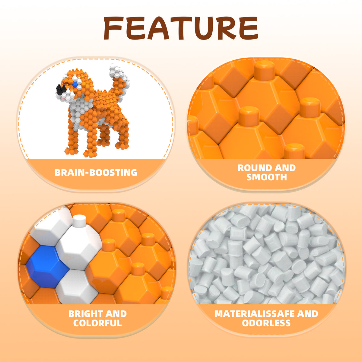 KADELE Cute Dog Building Animal Sets, Golden Retriever