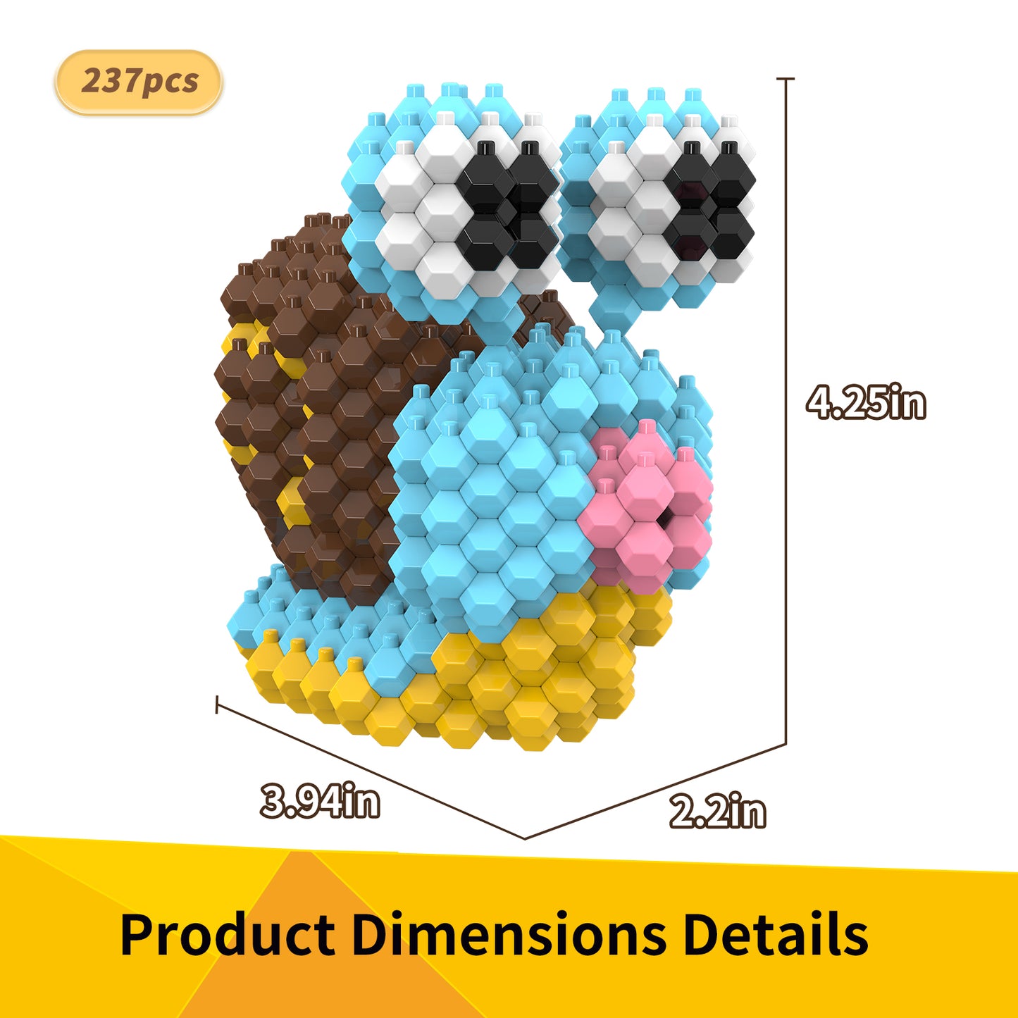 KADELE Snail Building Sets, 237 Pieces Extremely Challenging STEM Building Blocks Toy for Ages 12+, Educational Learning, Family Fun & Creative Development Activity Kit